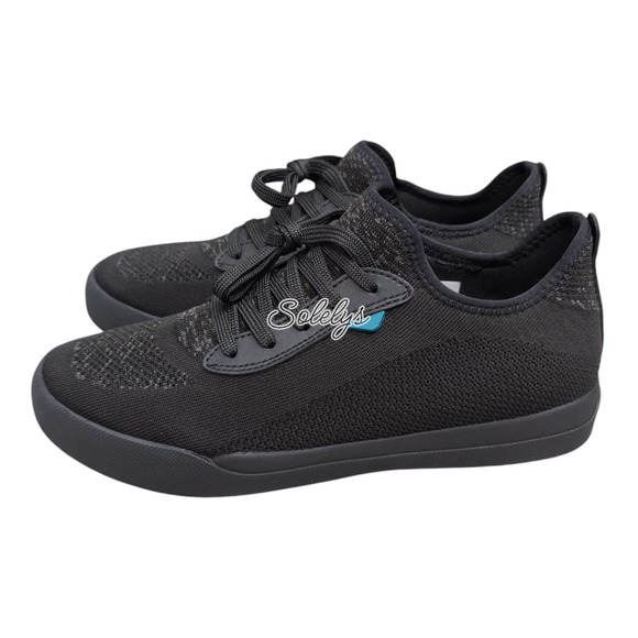 Vessi Weekend Mens 9 Asphalt Black on Black Waterproof Dyma-Tex Knit Sneaker - Picture 3 of 13
